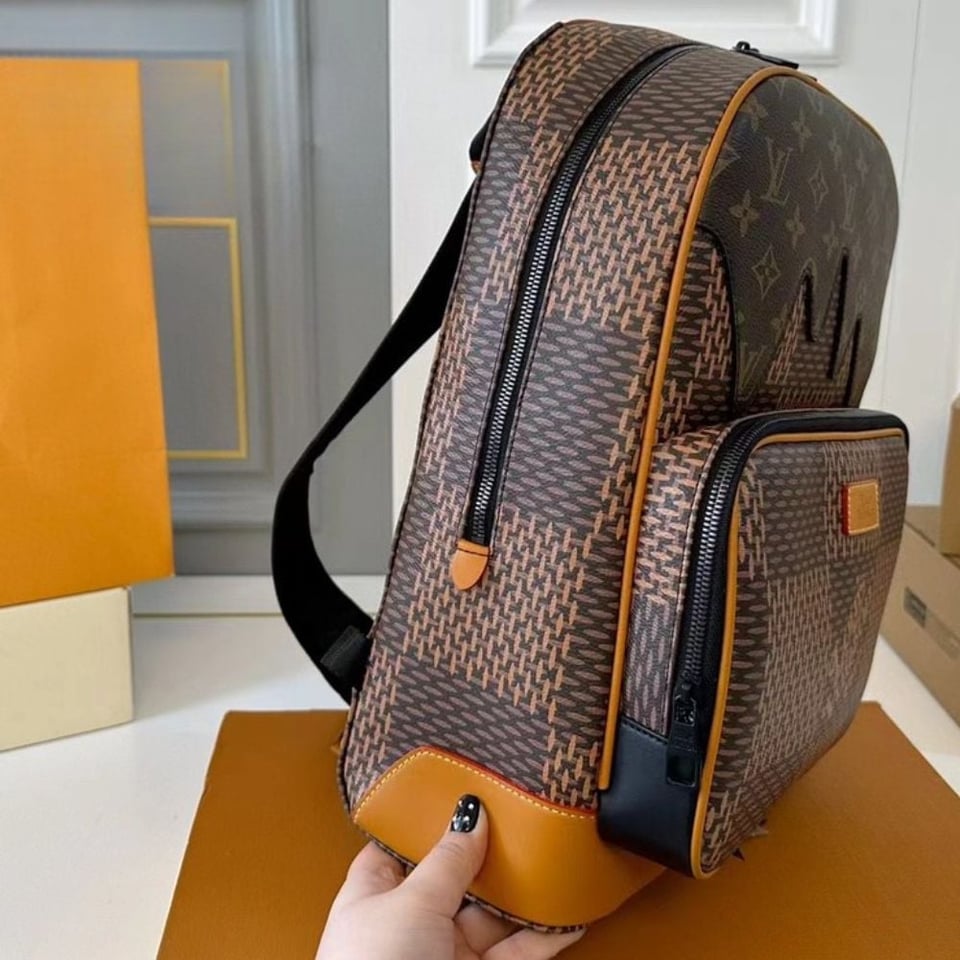 Louis Vuitton Nigo Monogram Reverse Canvas Backpack Brown 29Cm view 4
