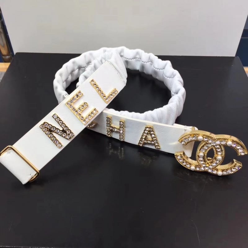 Chanel Lambskin &amp; Gold-Tone Metal Belt 94306 view 3