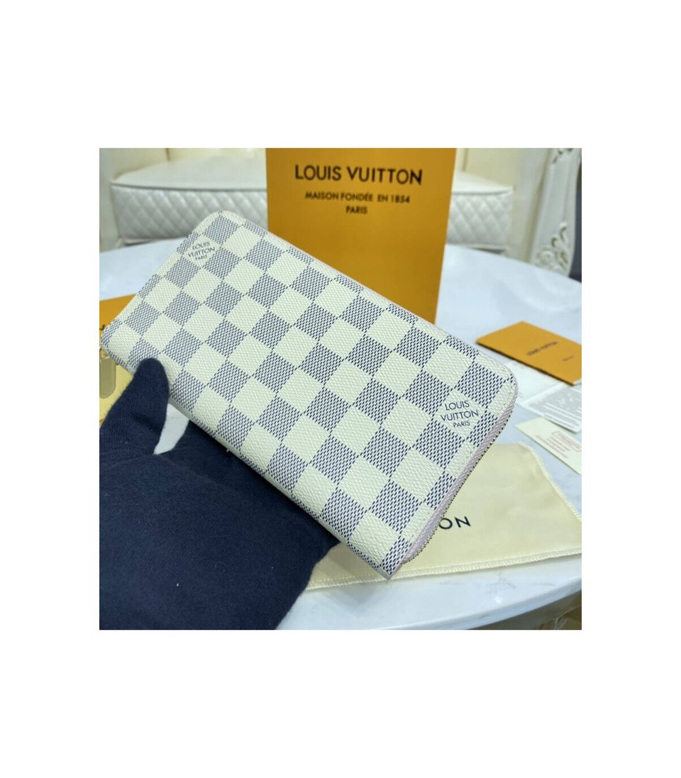 Louis Vuitton Damier Azur Zippy Wallet Pink view 4