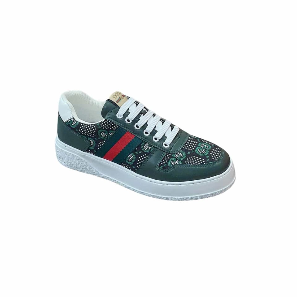 Gucci Screener Gg High Top Sneaker Leather In Green view 2