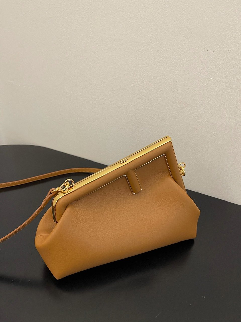 Fendi First Small Nappa Leather Bag Brown 26cm view 9