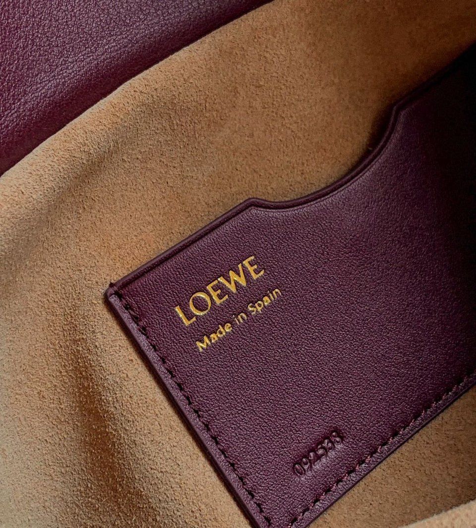 LOEWE Burgundy Medium Leather Ola Shoulder Bag view 7