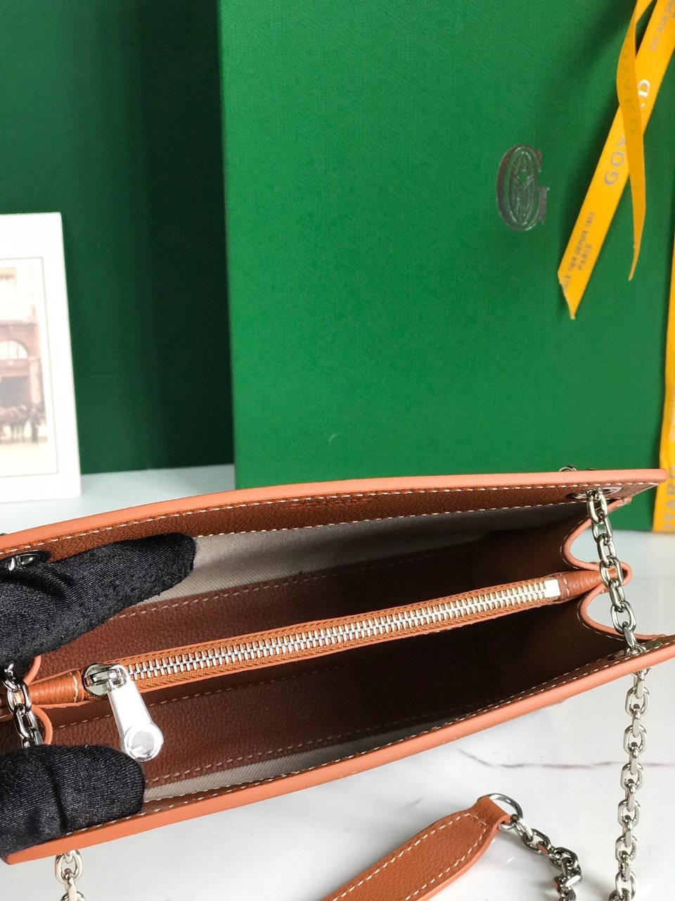 Goyard Rouette Structuré Mini Bag 21 Cm Black Goyardine Canvas And Tan Calfskin view 9