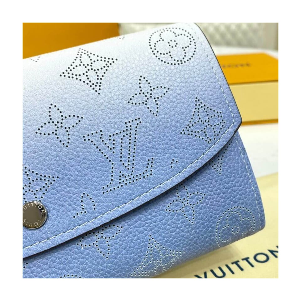 Louis Vuitton Iris Wallet in Blue Gradient Mahina Perforated Leather view 5
