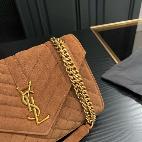 Saint Laurent Envelope Medium Chain Bag Brown 21Cm view 5