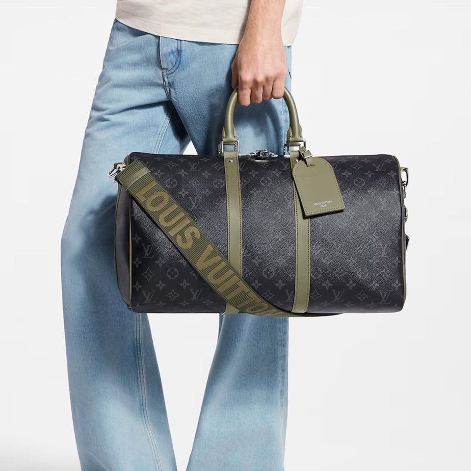 Louis Vuitton LV x TM Keepall Bandoulière 45cm/17.7in Khaki Green M28837 view 2
