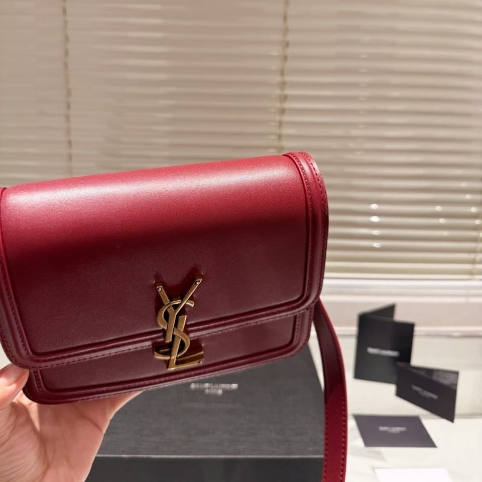 Saint Laurent Solferino Medium Satchel In Box Leather Lining Red 23Cm view 5