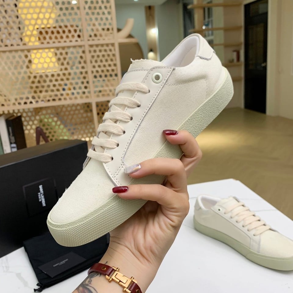 Saint Laurent Court Classic Embroidered Sneakers White 610648Gup109113 view 7