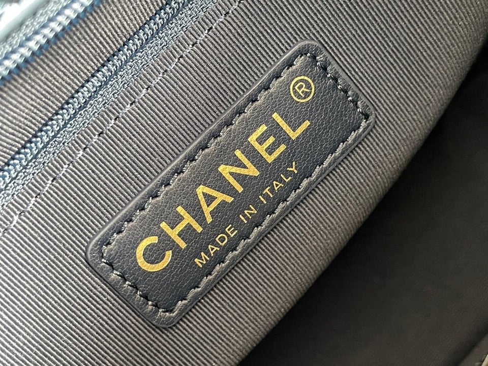 Chanel 24S 24Cm Hobo Bag Blue Denim Gold Hardware view 5