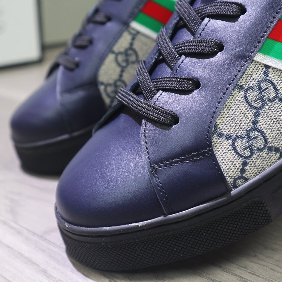 Gucci Gg Supreme Navy Blue Sneaker Gg With Web view 5
