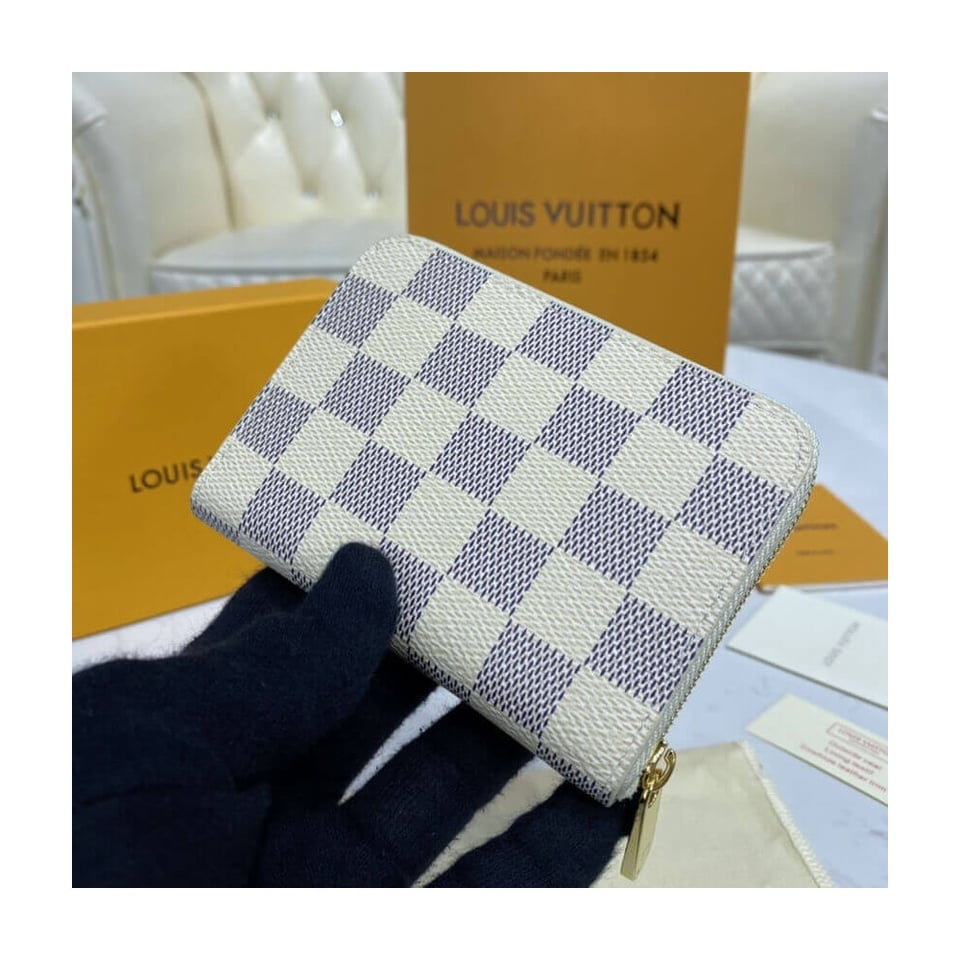Louis Vuitton Damier Azur Zippy Coin Purse Beige view 5