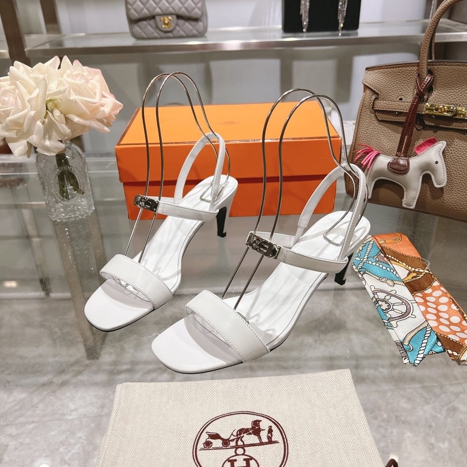 Hermes Glamour 75 Sandal White view 8