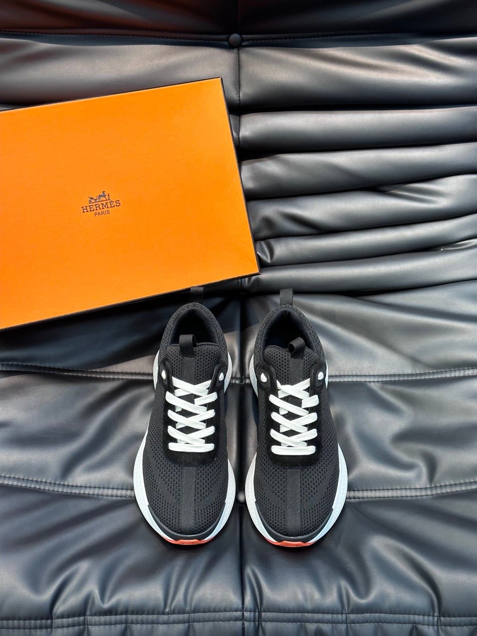 Hermes Heros Sneaker Black Orange H232985Zh05400 view 11