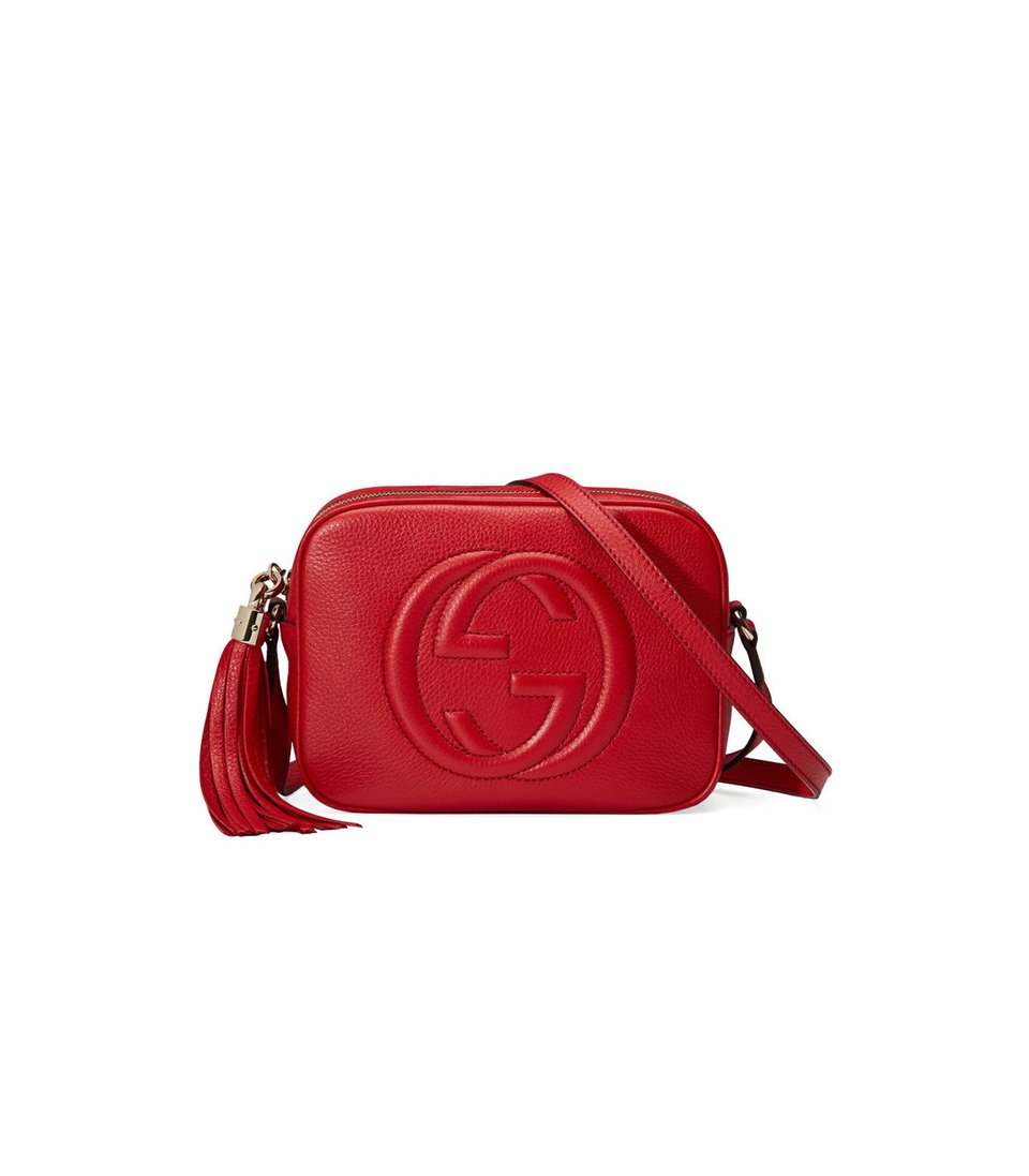 Gucci Soho Small Leather Disco Bag Red view 2