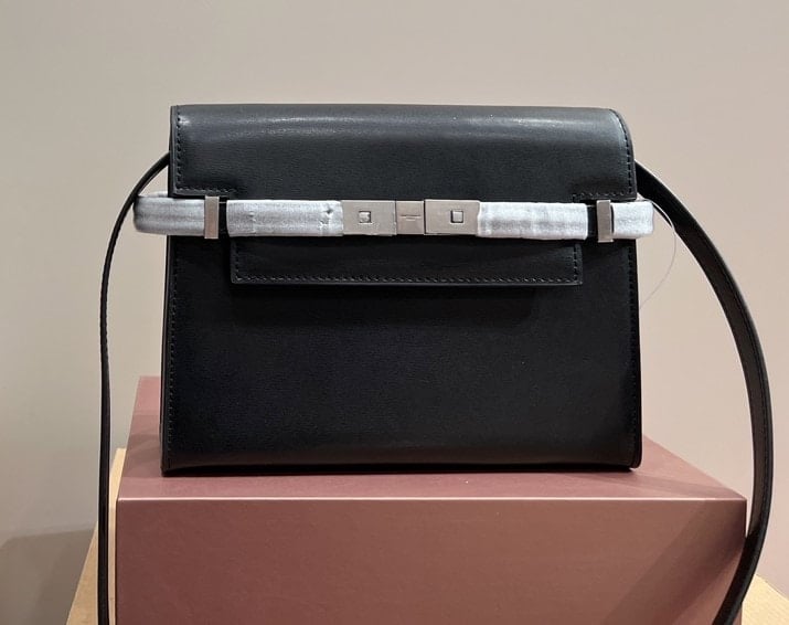 Saint Laurent Manhattan Shoulder Bag In Box Saint Laurent Leather Black Silver 25Cm view 6