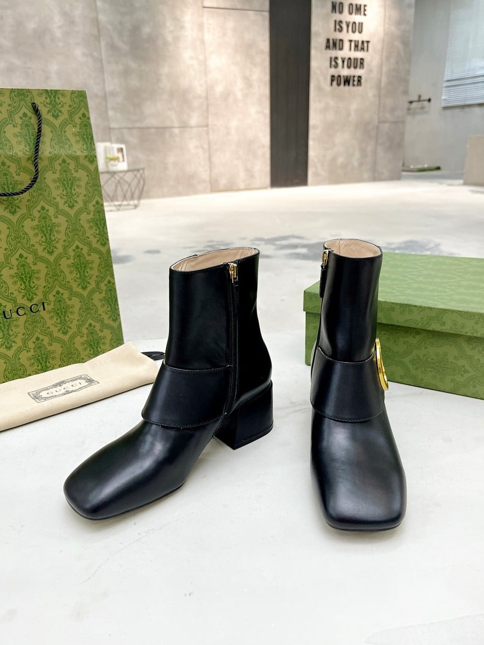 Gucci Blondie Women’S Ankle Boot Leather Black 700016C9D001000 view 4