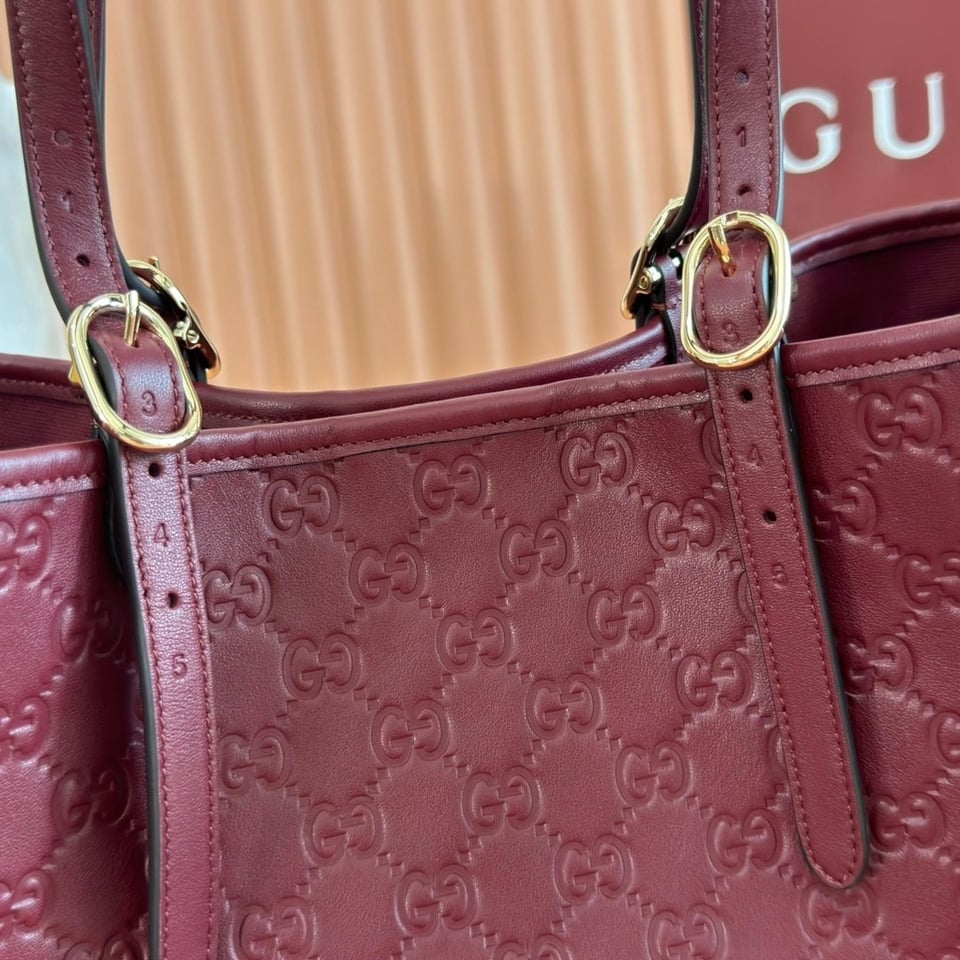 Gucci Rosso Ancora GG Embossed Leather Tote Bag 38cm/15in view 10