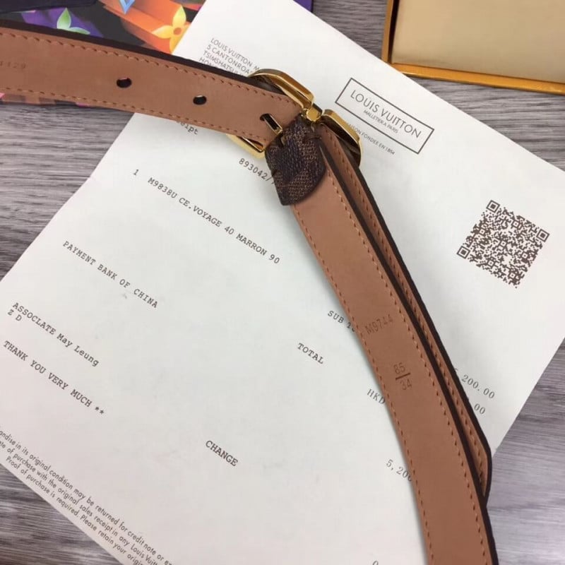 Louis Vuitton Damier Canvas Mini Belt 25mm M9744V view 6