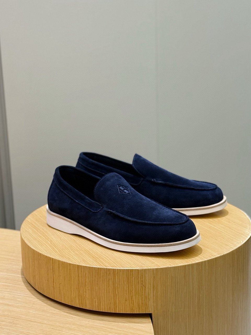 Hermès Navy Suede Loafers- Shoes for Men view 2