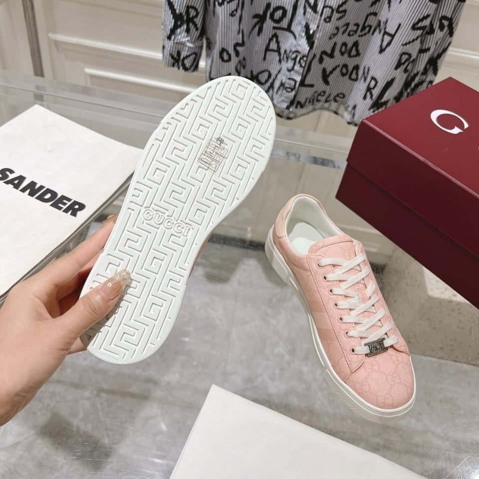 Gucci Ace Sneaker With Web Pink 812026 Fad2A 8741 view 6