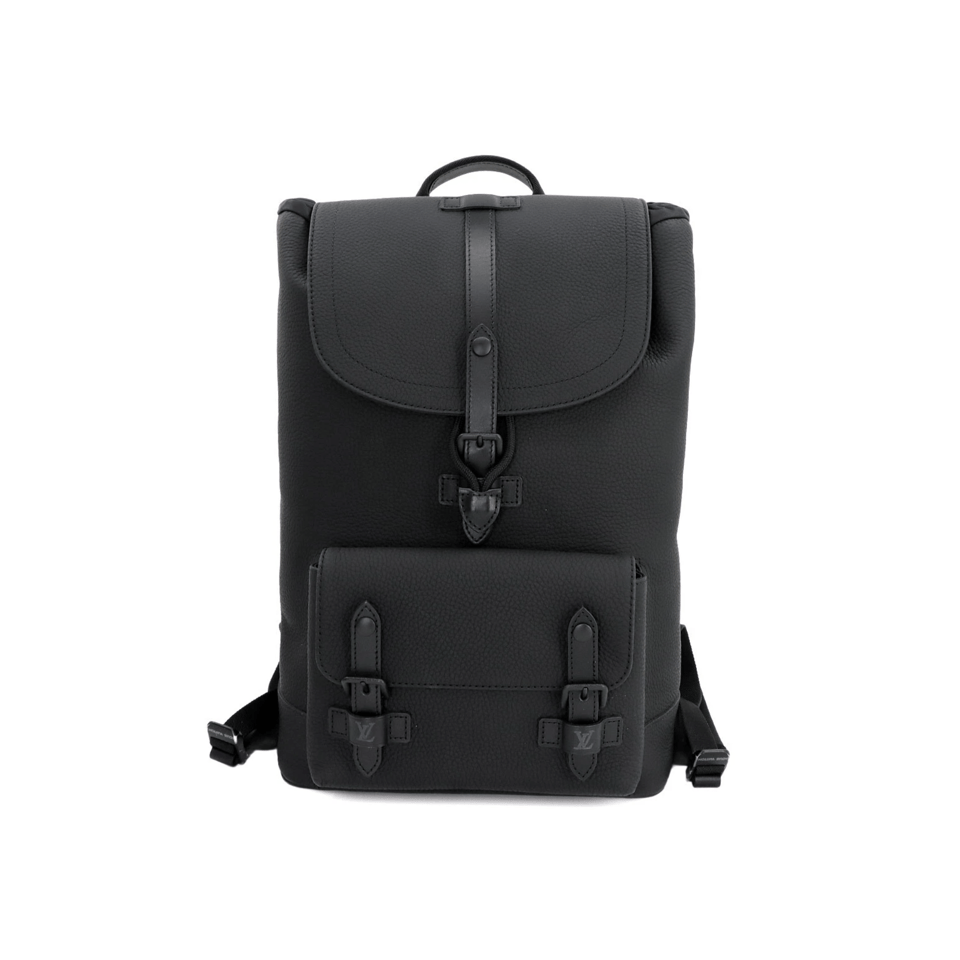 Louis Vuitton Christopher Slim Backpack Rucksack Taurillon Leather Black 40Cm M58644 For Men view 2