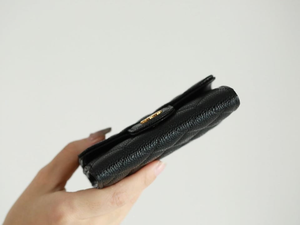 Chanel Flap Card Holder 11.3 Black Grained Calfskin Gold Icon view 10