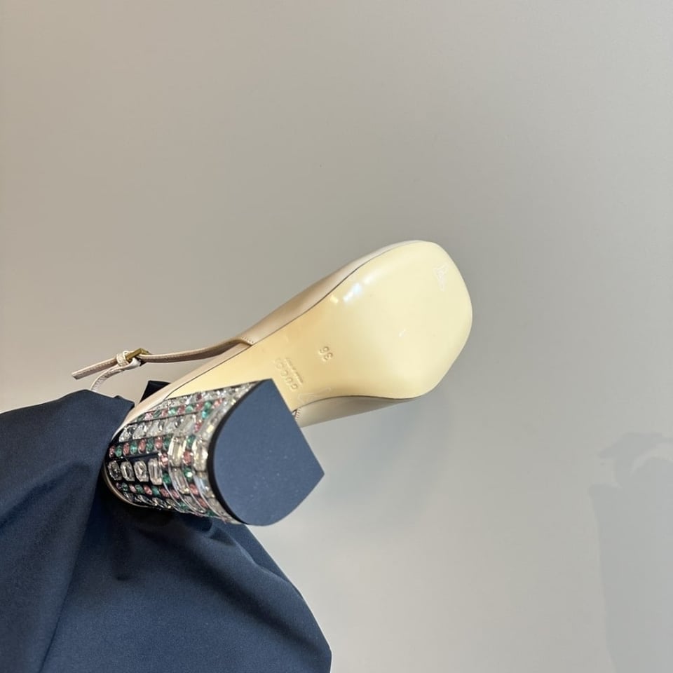 Gucci Women’S Horsebit Pump With Crystals White 795984 Bnc00 9540 view 10