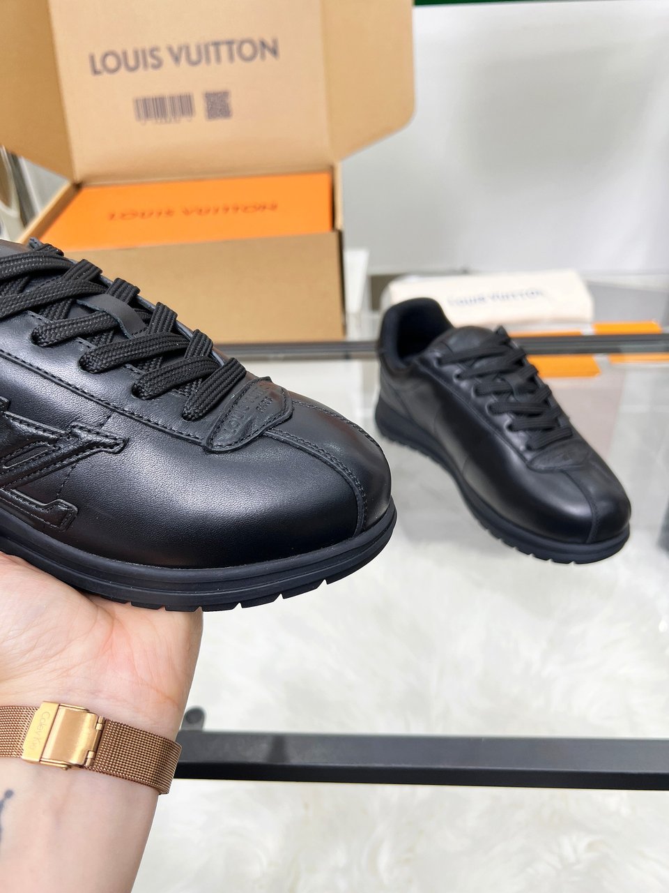 Louis Vuitton LV Trainer Triple Black Sneakers – Women’s Shoes view 5