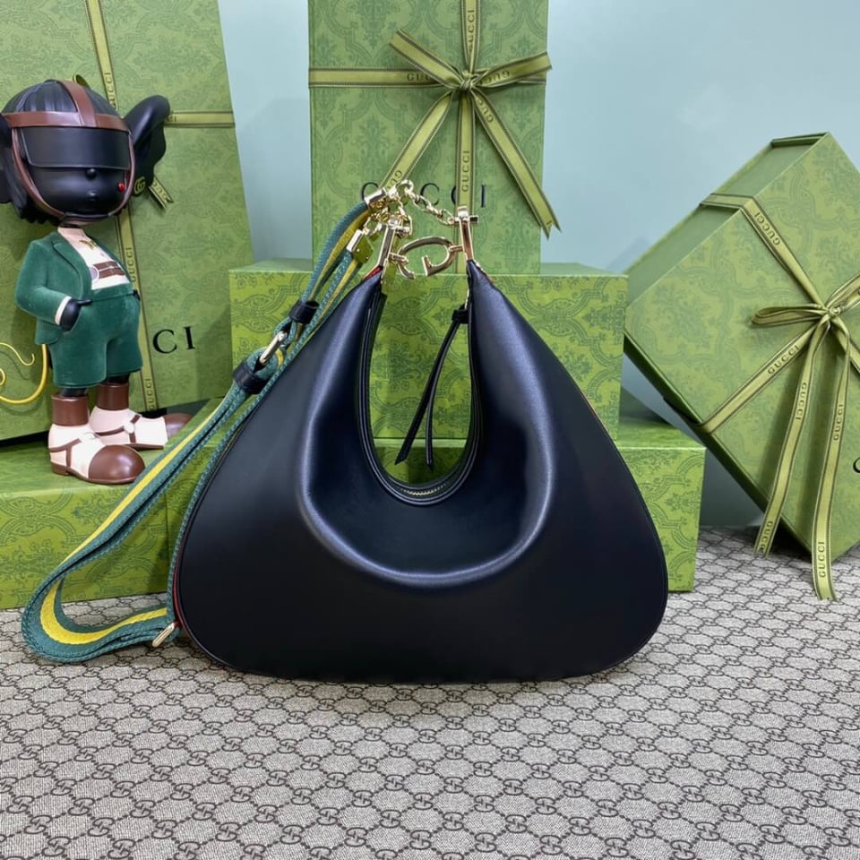 Gucci Black Leather Attache Medium Shoulder Bag view 5