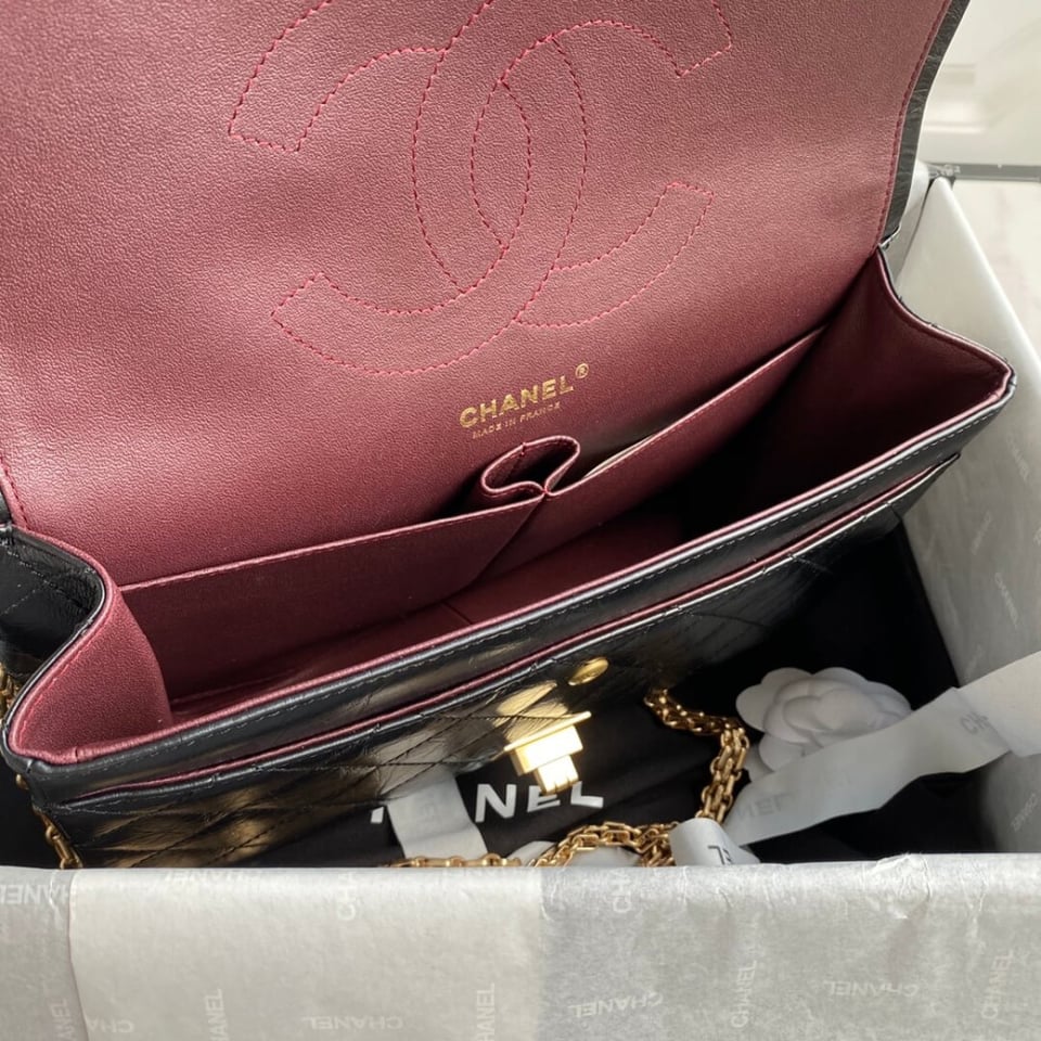 Chanel 2.55 Reissue 227 Aged Calf Black Flap Bag 28cm view 16