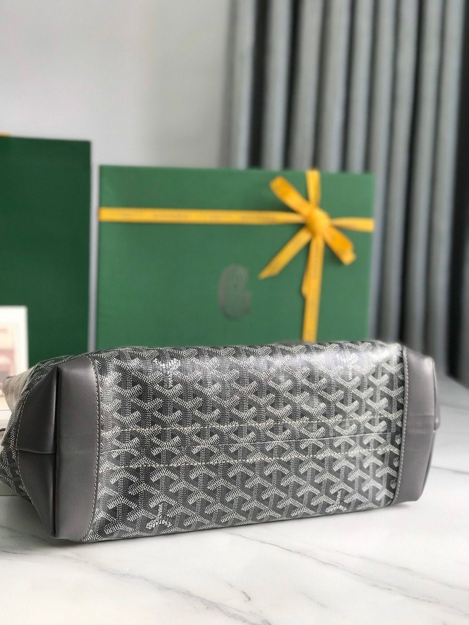 Goyard Bellechasse Biaude Pm Bag 36cm Gray Goyardine Canvas And Calfskin Trim view 10