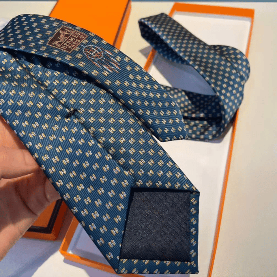 Hermes Mini H Pattern Canvas Tie For Men view 6