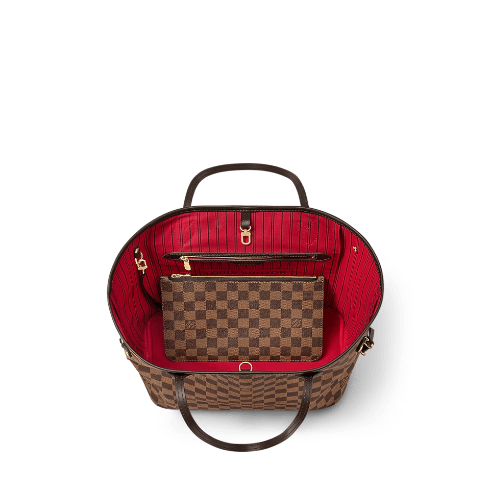 Louis Vuitton Neverfull MM Tote Bag Damier Ebene Cerise Red 31cm N40599 view 4