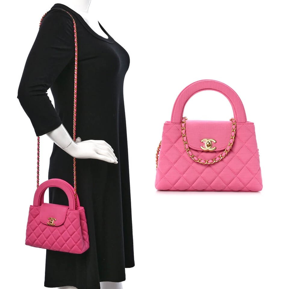 Chanel Jersey Quilted Nano Kelly Shopper Pink Bag 13cm view 14