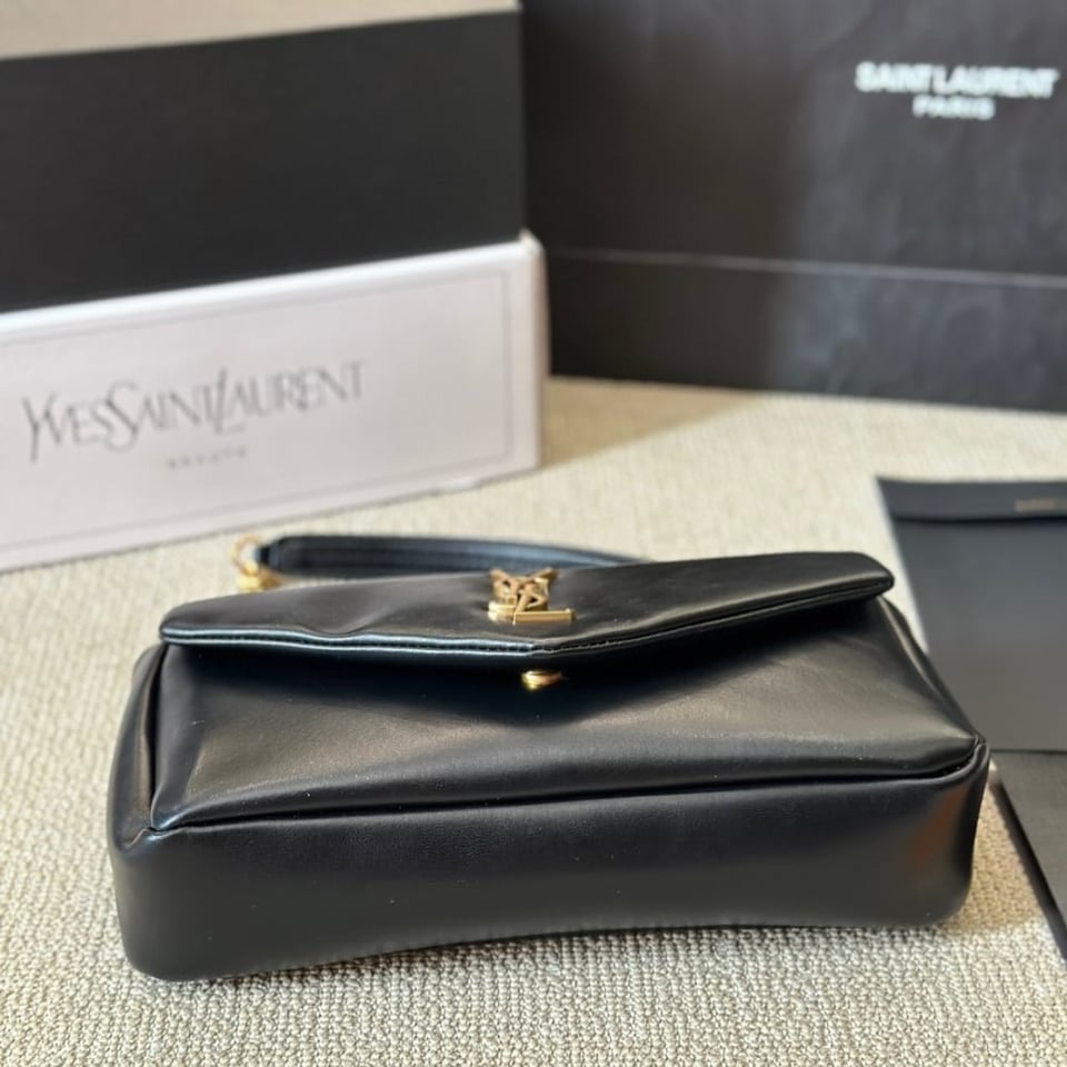 Saint Laurent Calypso Small In Plunged Black 27Cm view 5