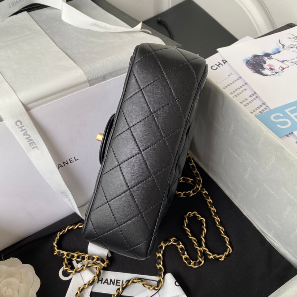 Chanel Mini Flap Bag With Gold Top Handle 20cm view 8