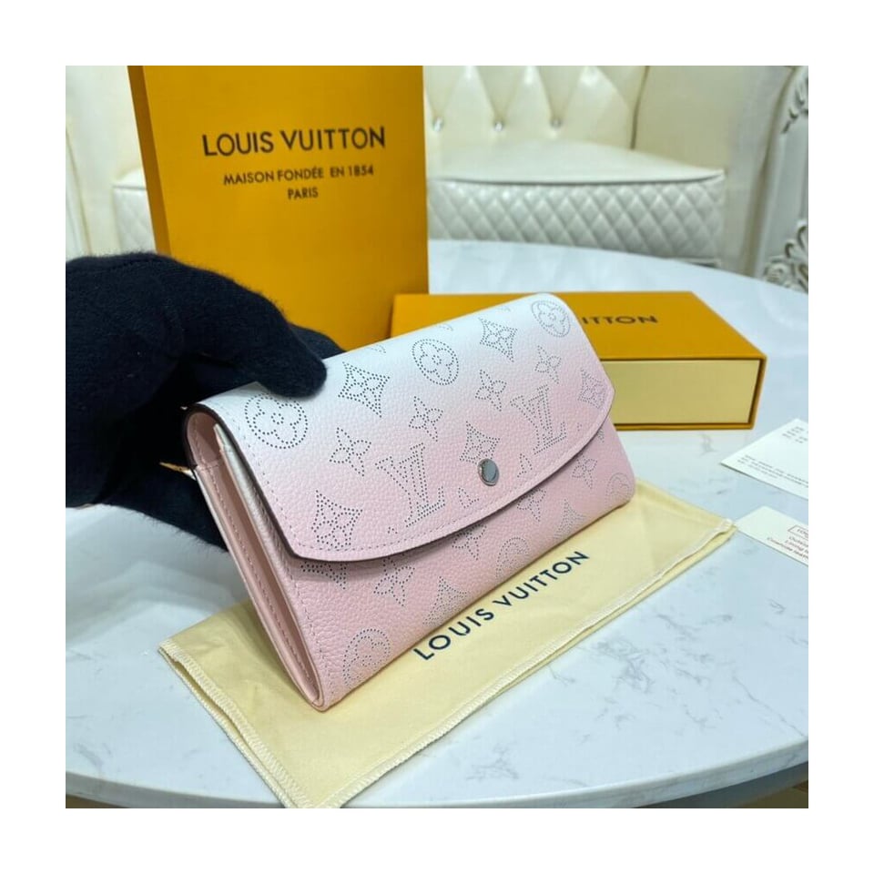 Louis Vuitton Iris Wallet in Pink Gradient Mahina Perforated Leather view 3