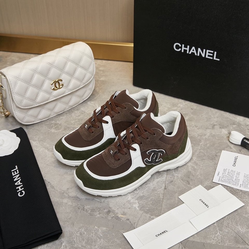 Chanel Cc Suede Brown Green view 10