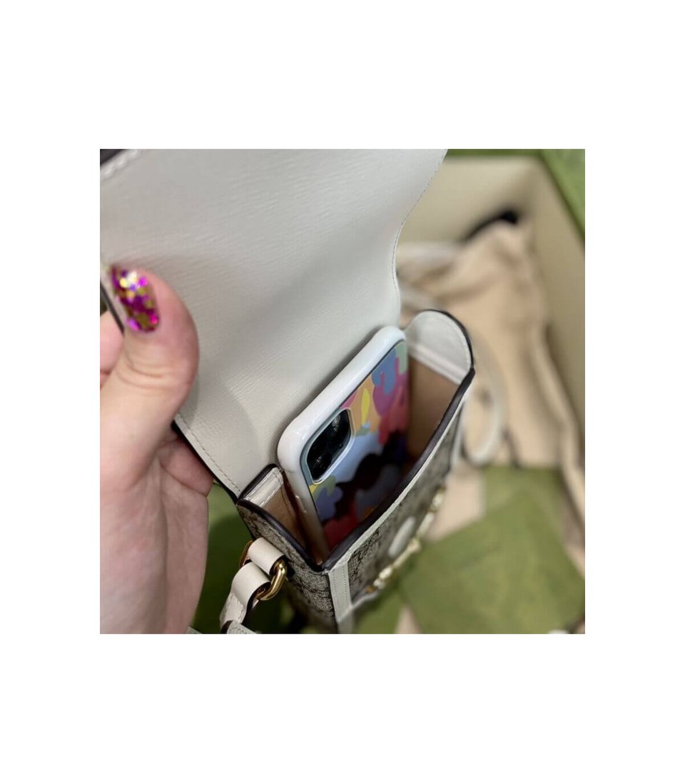 Gucci GG Supreme Horsebit 1955 Mini Bag White view 10