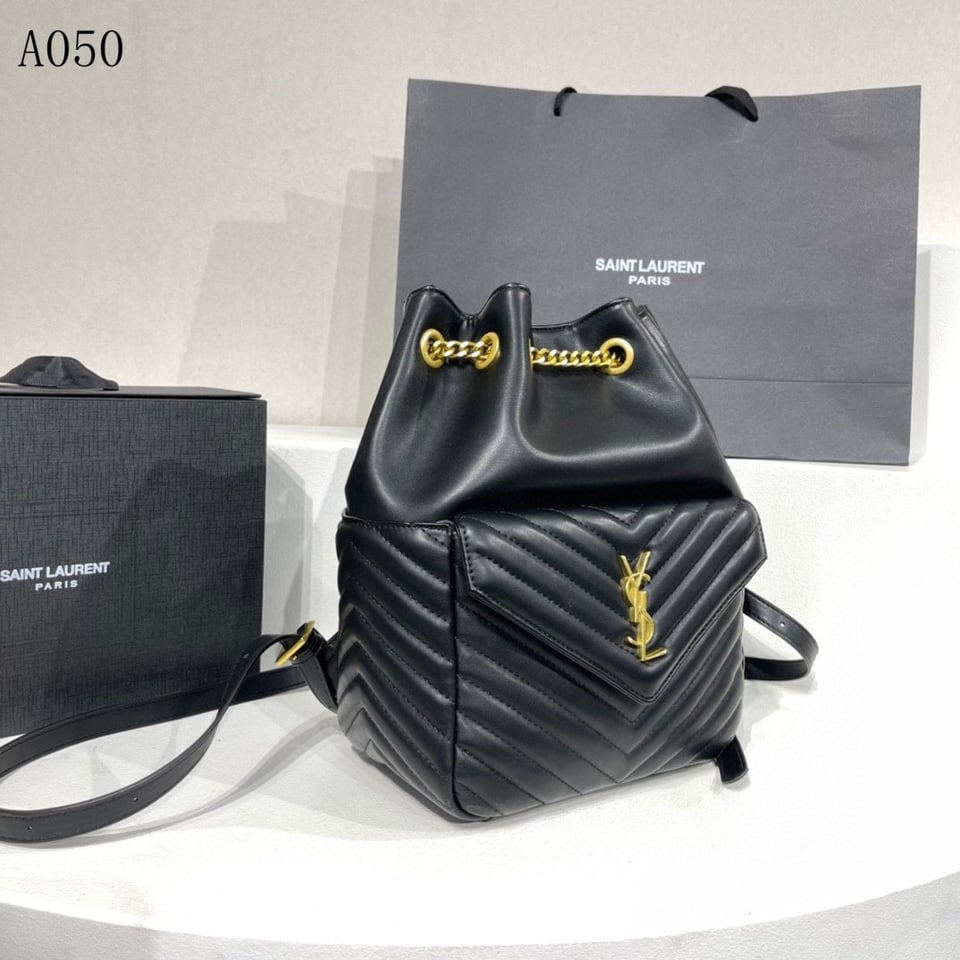 Saint Laurent Joe Backpack In Black Gold 29Cm view 10