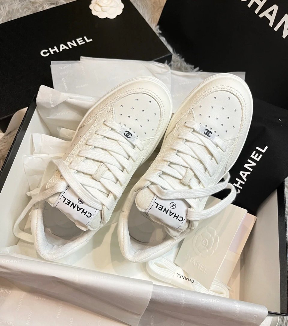 Chanel Logo White Sneakers G38808 For Women view 8