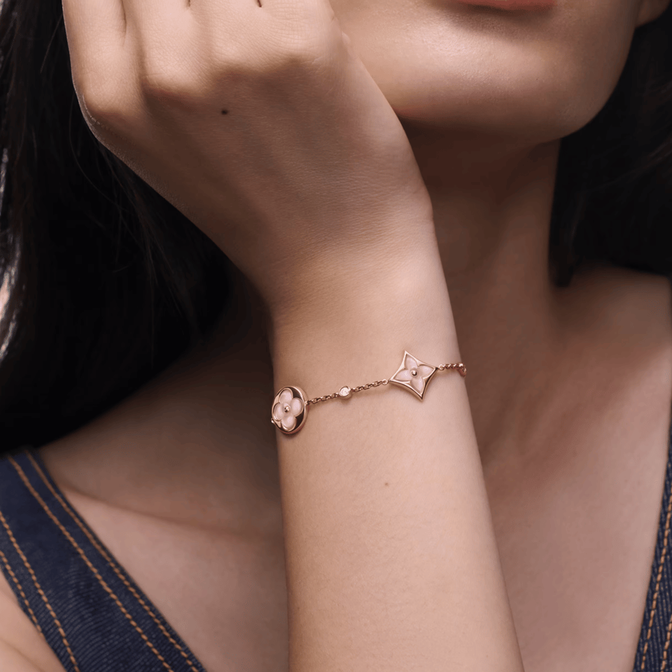 Louis Vuitton Color Blossom Star Sun Multi-Motif Bracelet Rose Gold Pink QA5517 view 3