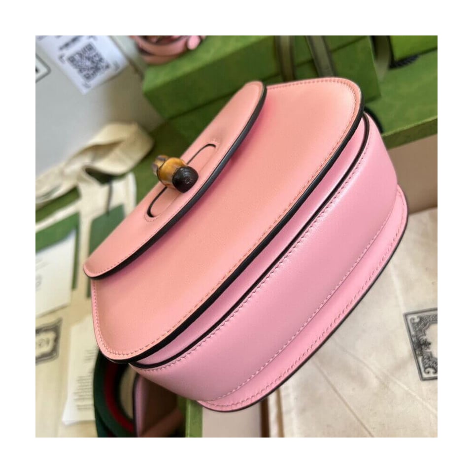 Gucci Mini Top Handle Bag with Bamboo Pink view 5