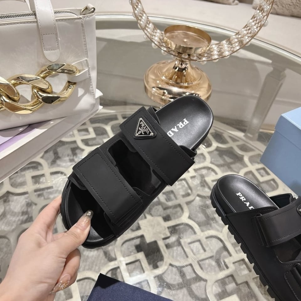 Prada Leather Strap Sandals Black 2X3129 3Lem F0002 view 8