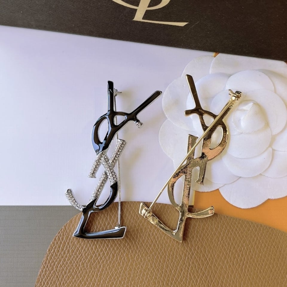 Saint Laurent Ysl Brooch Black view 3