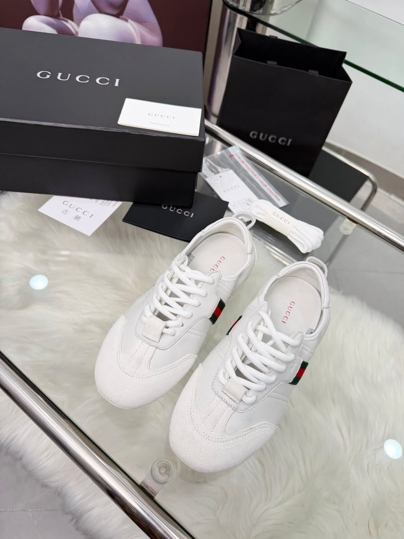 Gucci Flex Sneaker White Suede And Leather 874883 AAGY3 9049 For Women view 7