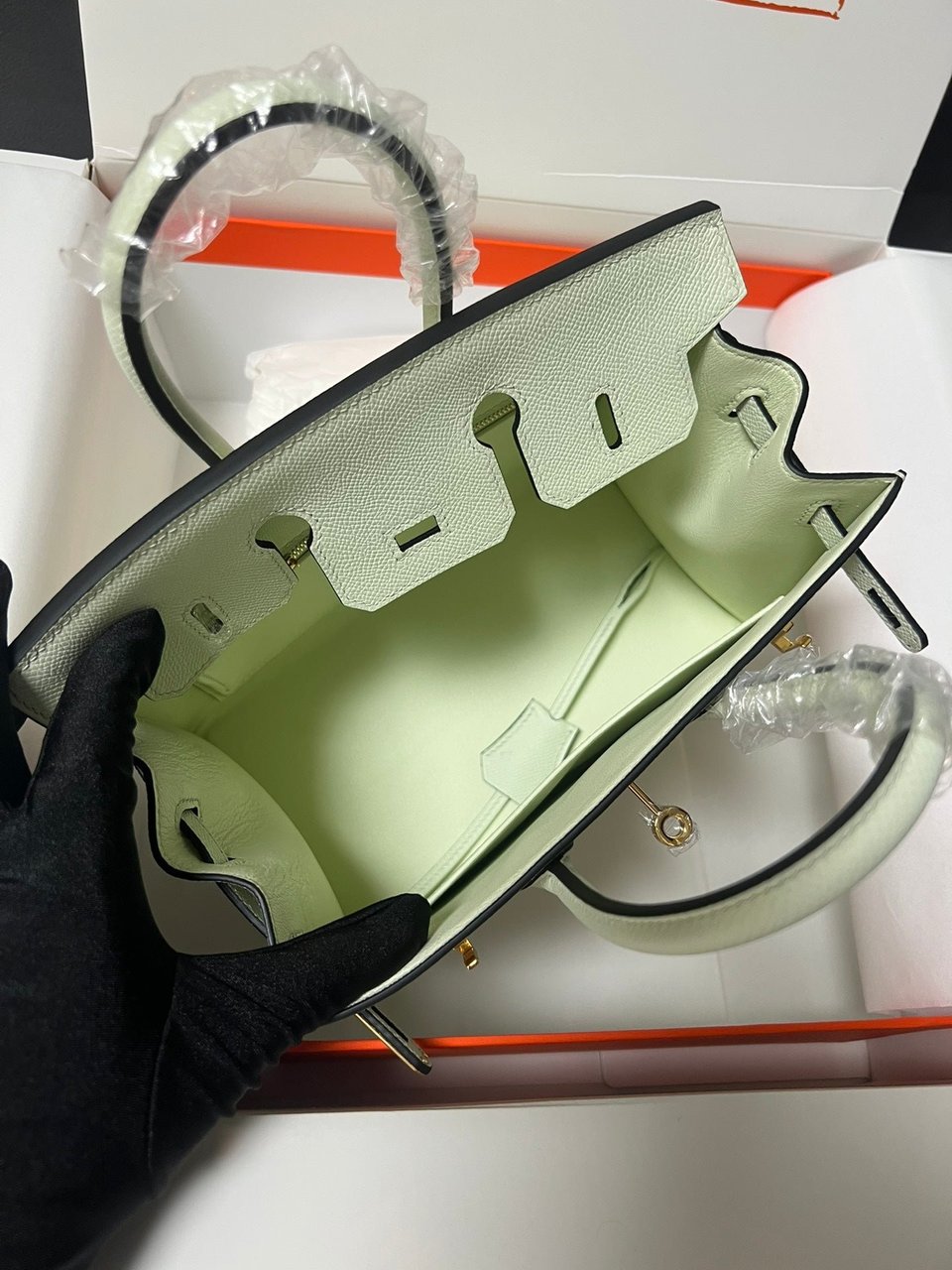 Hermes Birkin Sellier Vert Fizz Epsom Leather Gold Hardware view 4