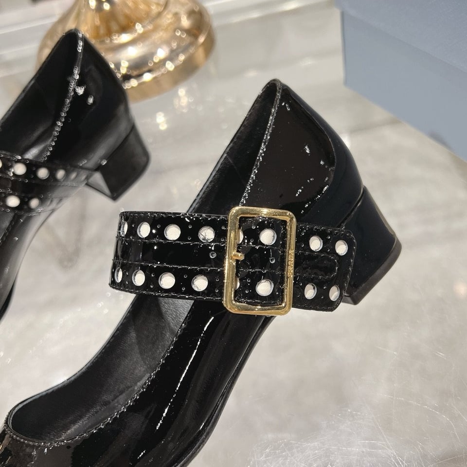 Prada Patent Leather Mary Jane Pumps Black 1I816N 069 F0002 F 035 view 7