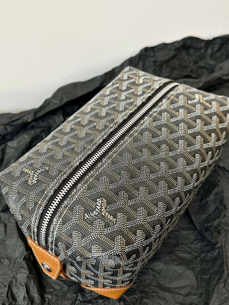 Goyard Goya Cosmetic Bag 24Cm Black And Tan Canvas view 6