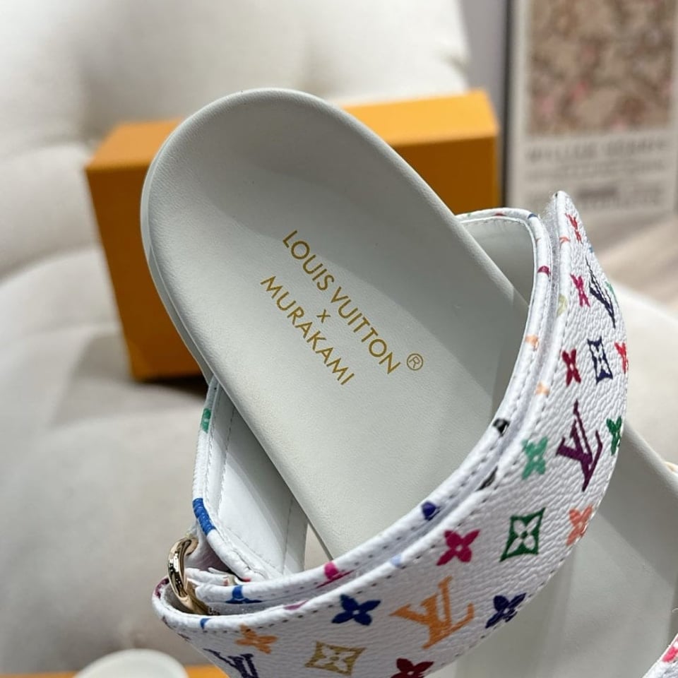 Louis Vuitton X Takashi Murakami Bom Dia Flat Comfort Mule White 1Agxtv view 5